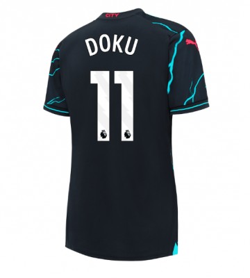 Manchester City Jeremy Doku #11 Tercera Equipación Mujer 2023-24 Manga Corta